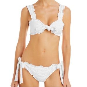 WHITE ROUCHED FRANKIES BIKINIS